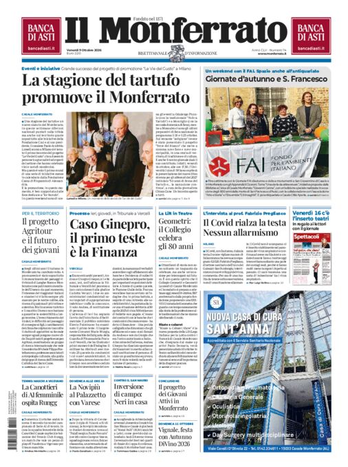 Il Monferrato - Edizione 74 del 09/10/2026